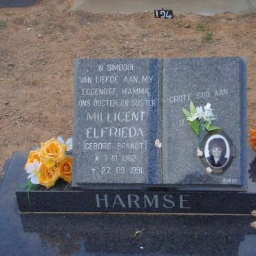 HARMSE Millicent Elfrieda nee BRANDT 1962-1991