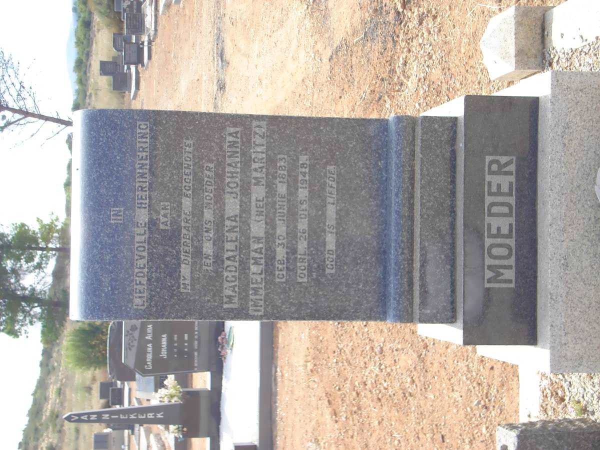 IMMELMAN Magdalena Johanna nee MARITZ 1883-1948