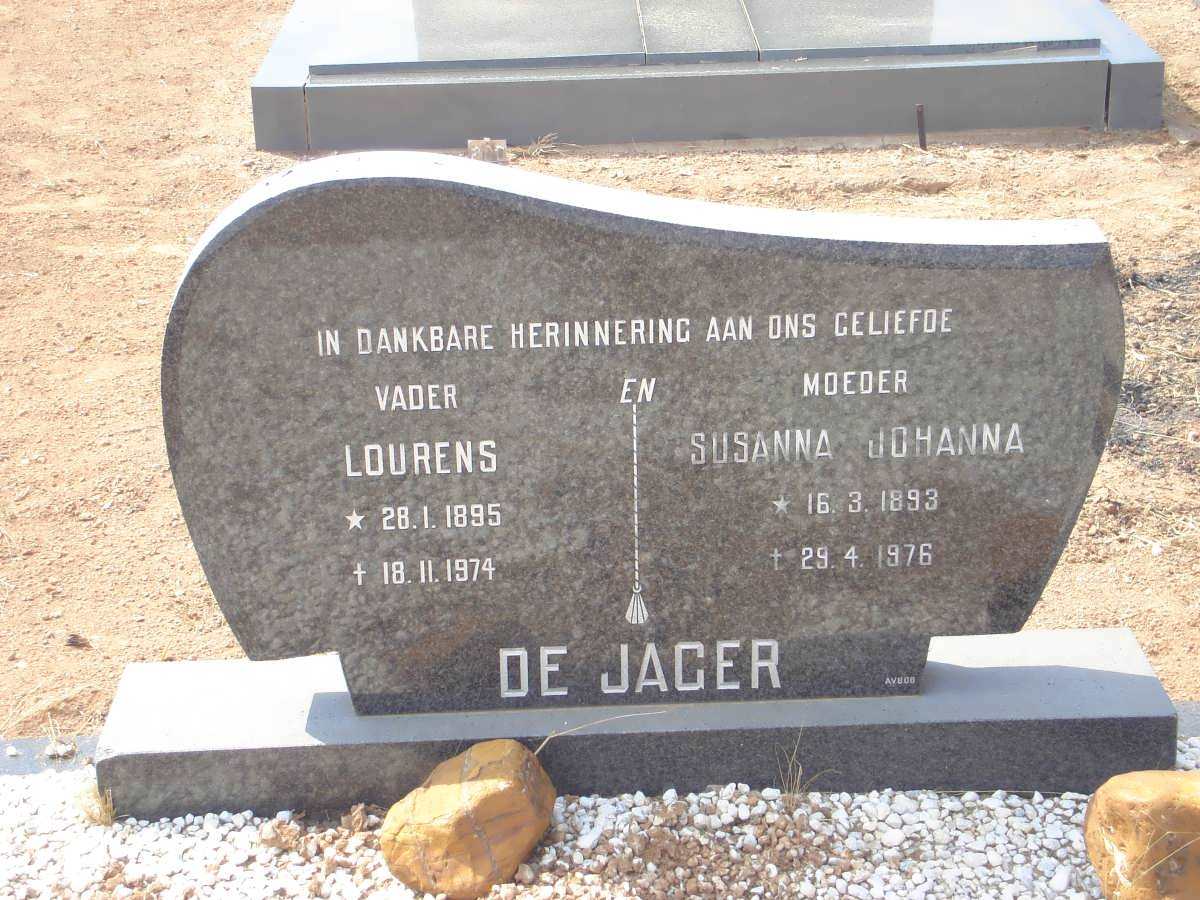 JAGER Lourens, de 1895-1974 &amp; Susanna Johanna 1893-1976