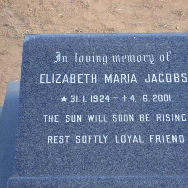 JACOBS Elizabeth Maria 1924-2001
