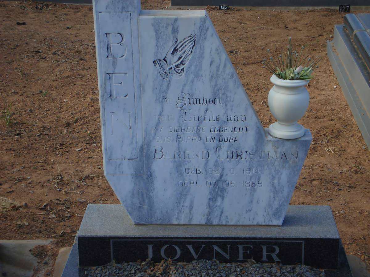 JOVNER Barend Christiaan 1914-1989