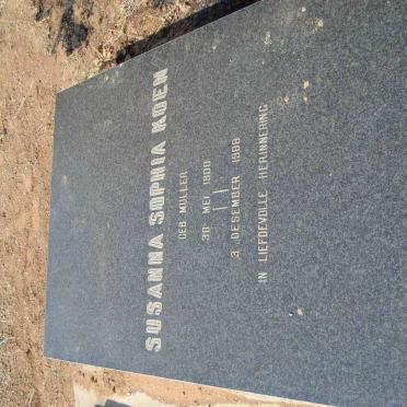 KOEN Susanna Sophia nee MULLER 1900-1988