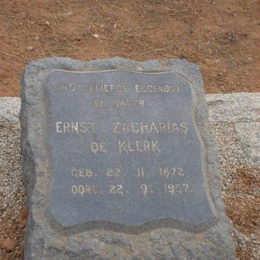 KLERK Ernst Zacharias, de 1872-1957