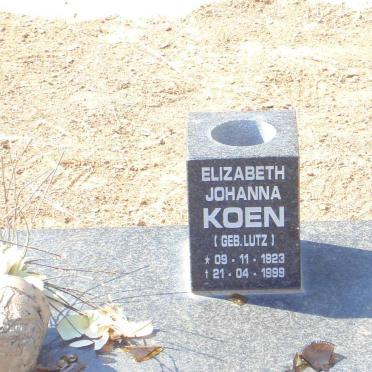 KOEN Elizabeth Johanna nee  LUTZ 1927-1999