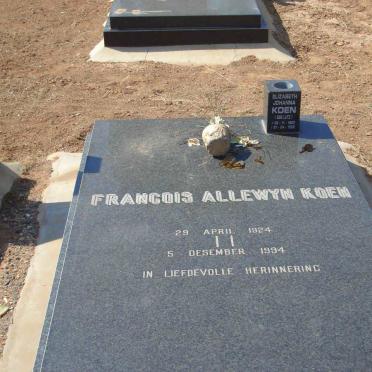 KOEN Francois Allewyn 1924-1994 &amp; Elizabeth Johanna LUTZ 1927-1999