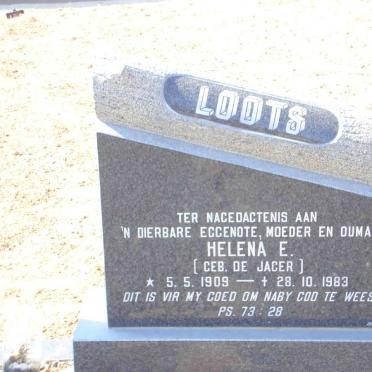 LOOTS Helena E. nee DE JAGER 1909-1983