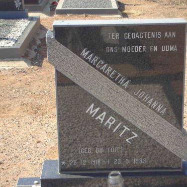 MARITZ Margaretha Johanna nee DU TOIT 1918-1983