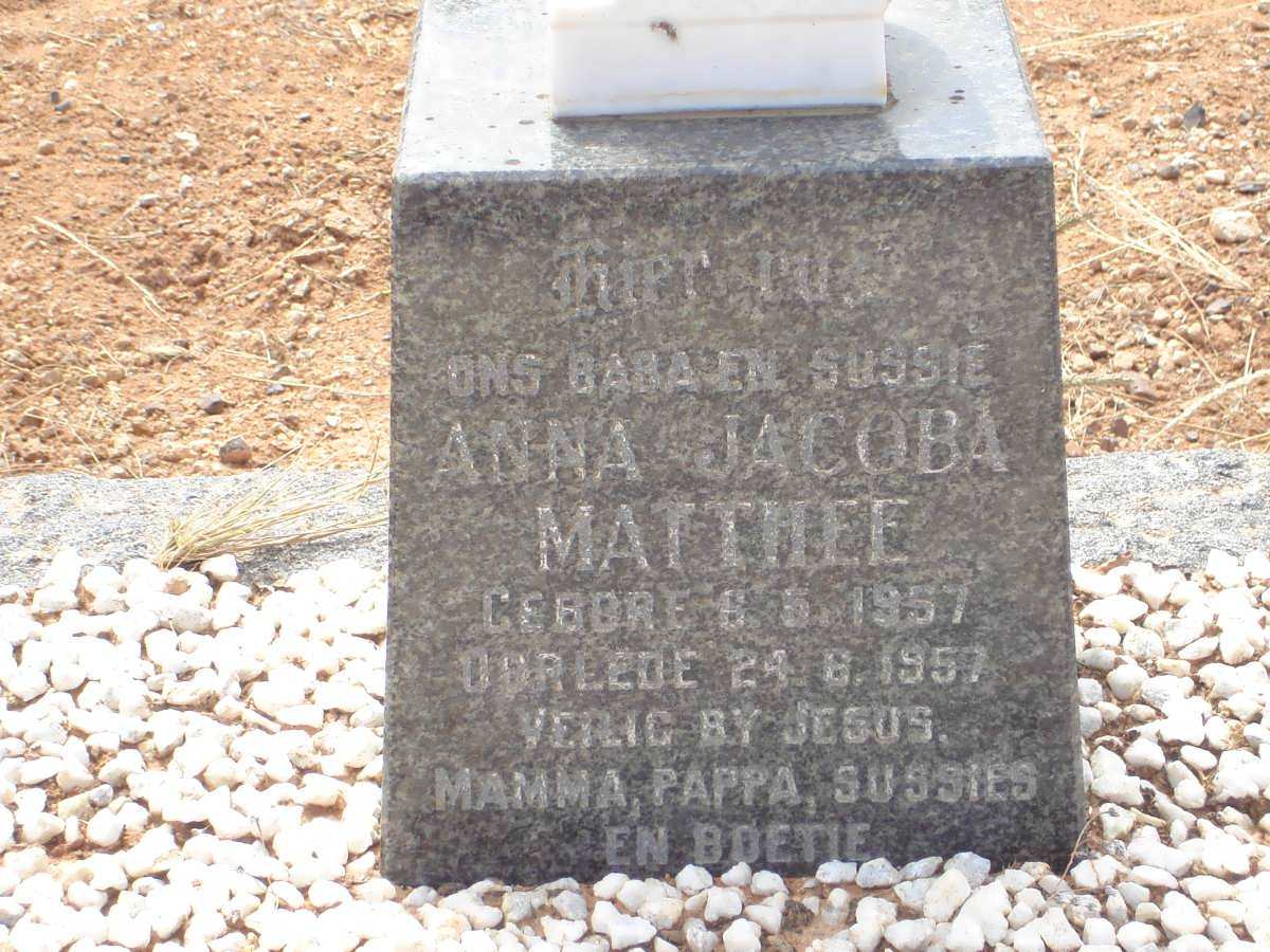 MATTHEE Anna Jacoba 1957-1957