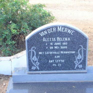 MERWE Aletta, van der 1913-2003