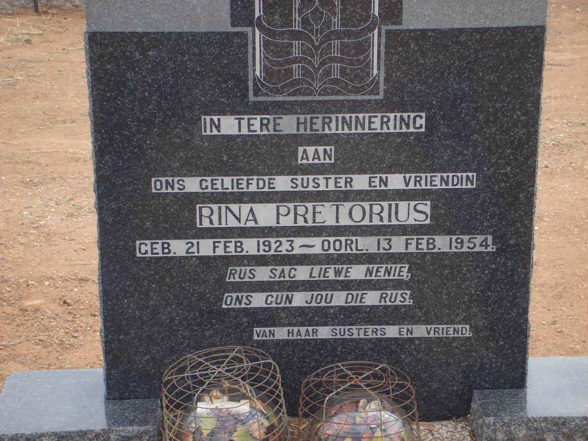 PRETORIUS Rina 1923-1954