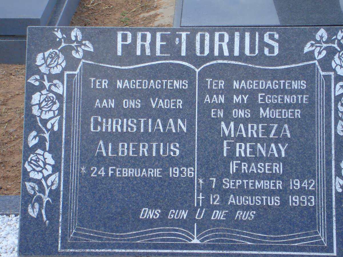 PRETORIUS Christiaan Albertus 1936- &amp; Mareza Frenay FRASER 1942-1993