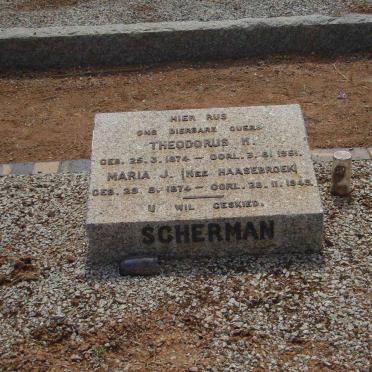 SCHERMAN Theodorus H. 1874-1951 & Maria J. HAASEBROEK 1874-1949