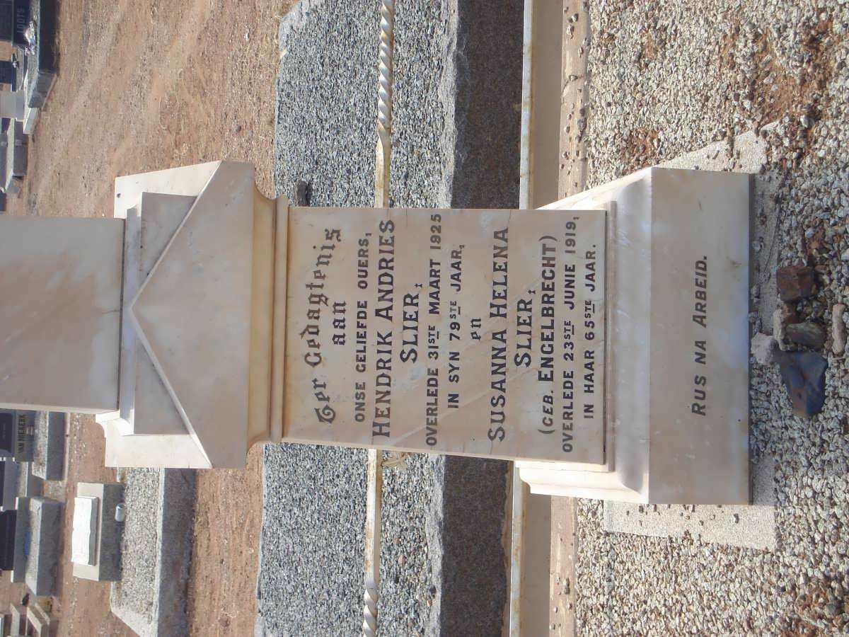 SLIER Hendrik Andries -1925 &amp; Susanna Helena ENGELBRECHT -1919