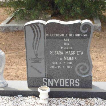 SNYDERS Susara Magrieta nee MARAIS 1901-1986