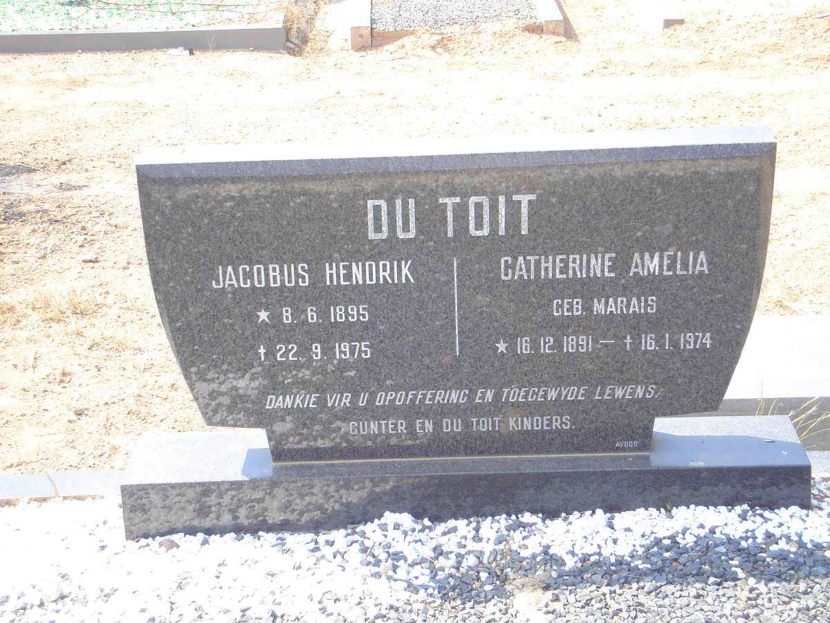 TOIT Jacobus Hendrik, du 1895-1975 &amp; Catherine Amelia MARAIS 1891-1974