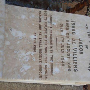 VILLIERS Jacob Isaac, de 1890-1940