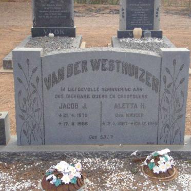 WESTHUIZEN Jacob J., van der 1876-1956 en Aletta H. KRUGER 1887-1965