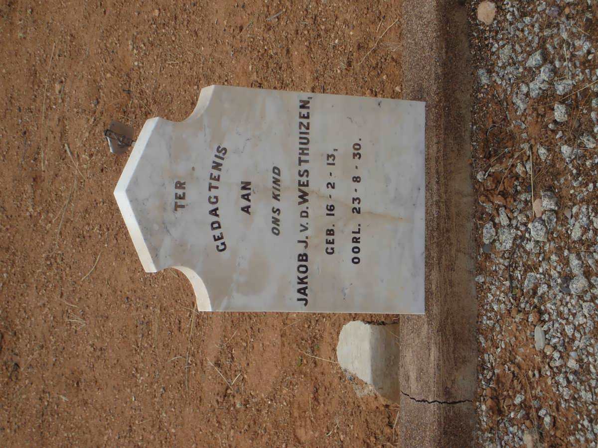 WESTHUIZEN Jakob J., v.d. 1913-1930