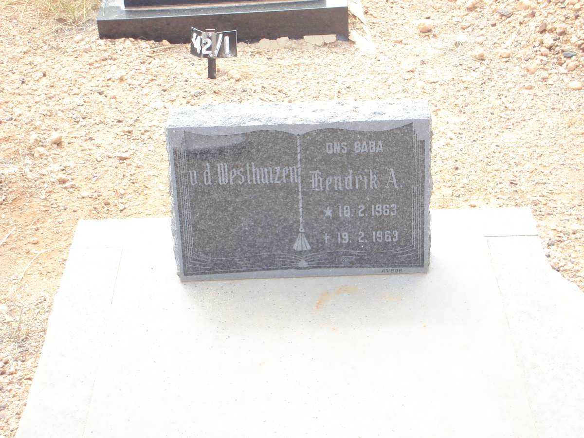 WESTHUIZEN Hendrik A., van der 1963-1963