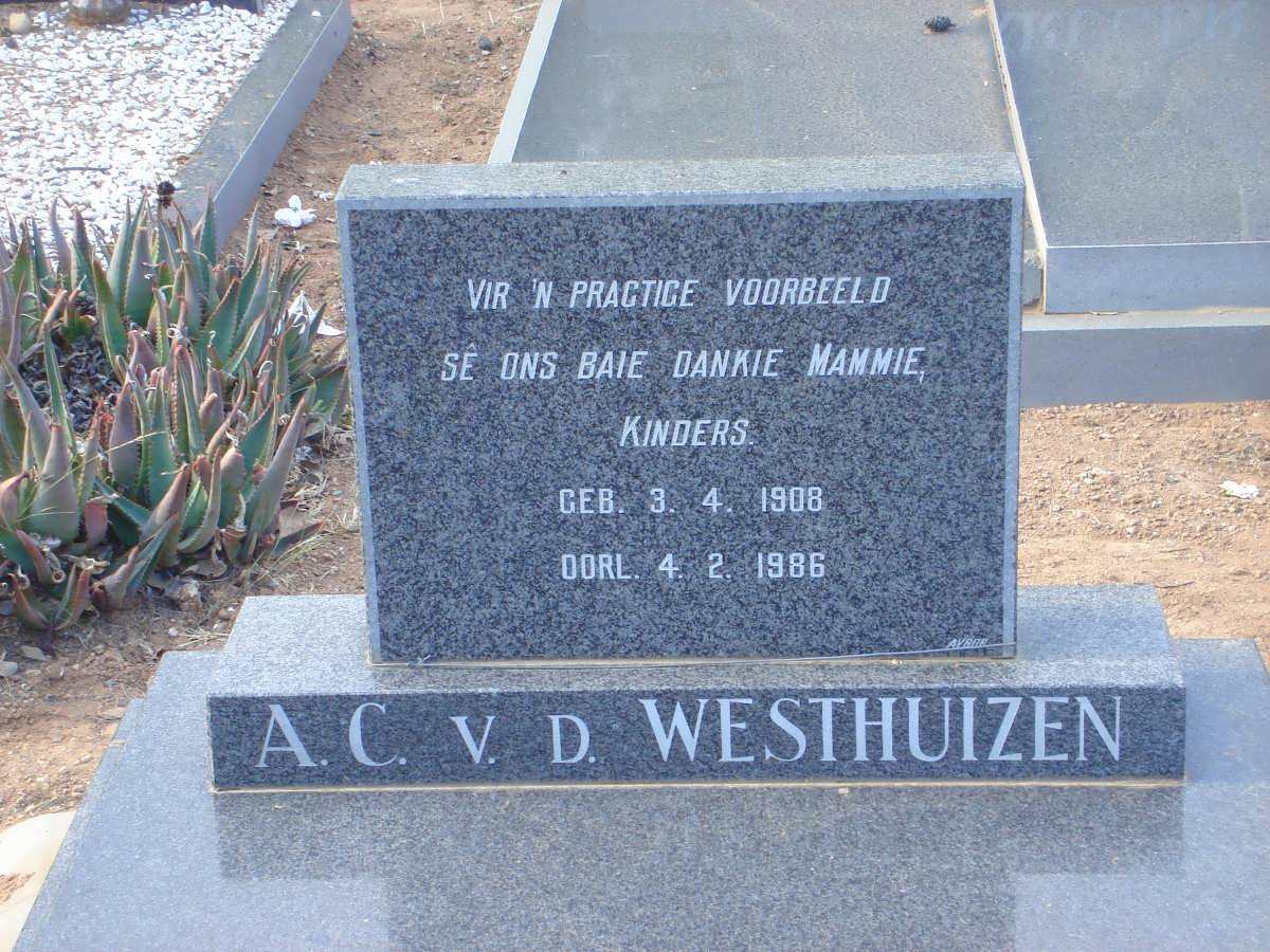 WESTHUIZEN A.C., van der 1908-1986