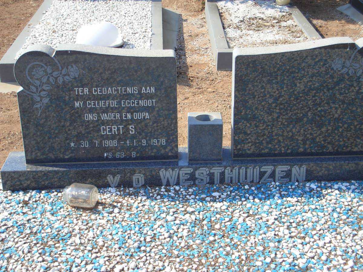 WESTHUIZEN Gert S., van der 1908-1978