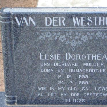 WESTHUIZEN Elsie Dorothea, van der 1899-1989