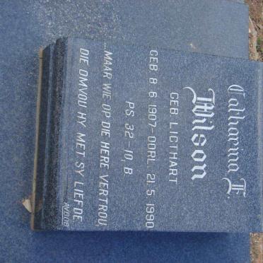 WILSON Catharina F. nee LIGTHART 1907-1990