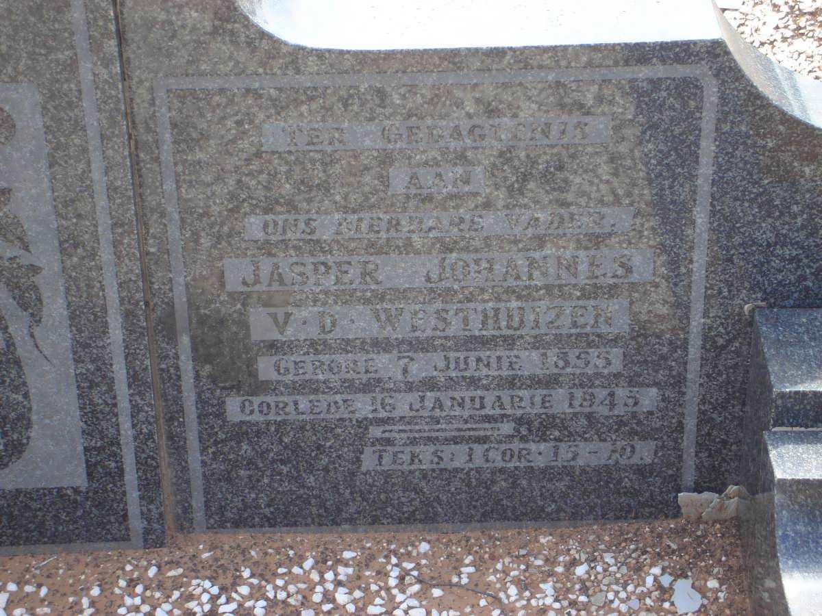 WESTHUIZEN Jasper Johannes, van der 1855-1945