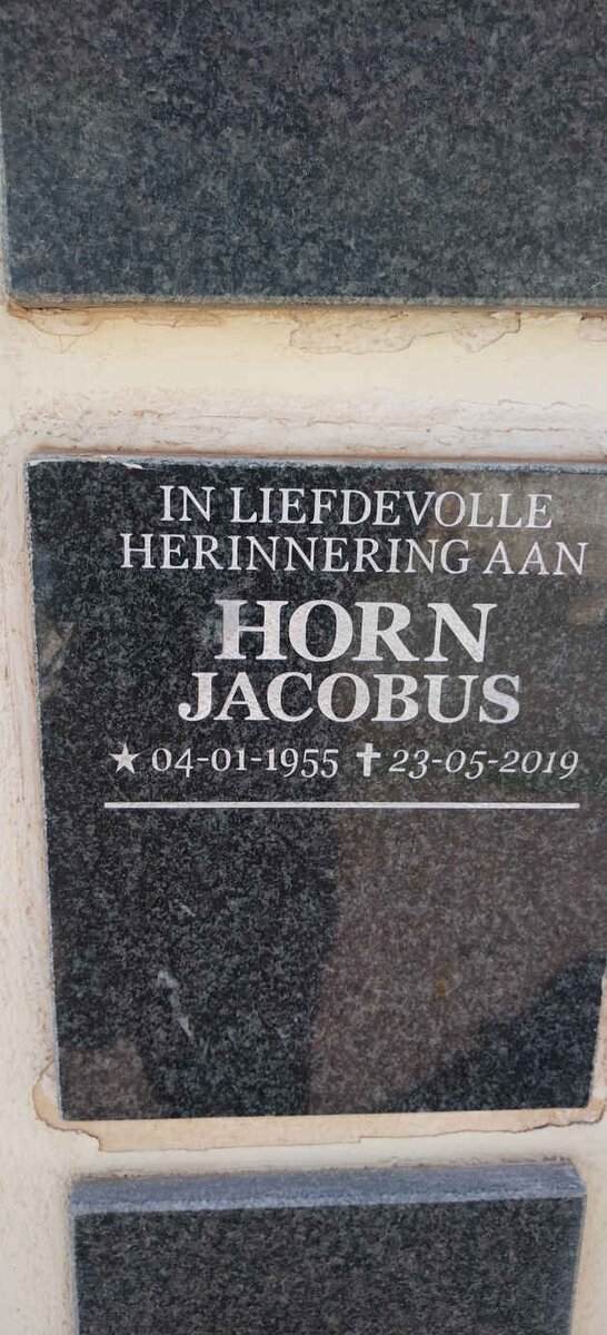 HORN Jacobus 1955-2019