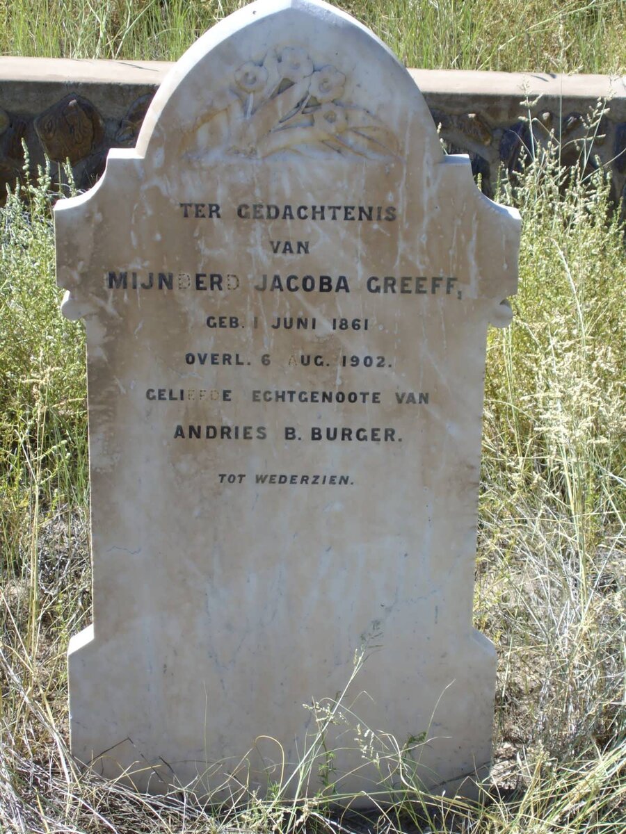BURGER Mijnderd Jacoba nee GREEFF 1861-1902