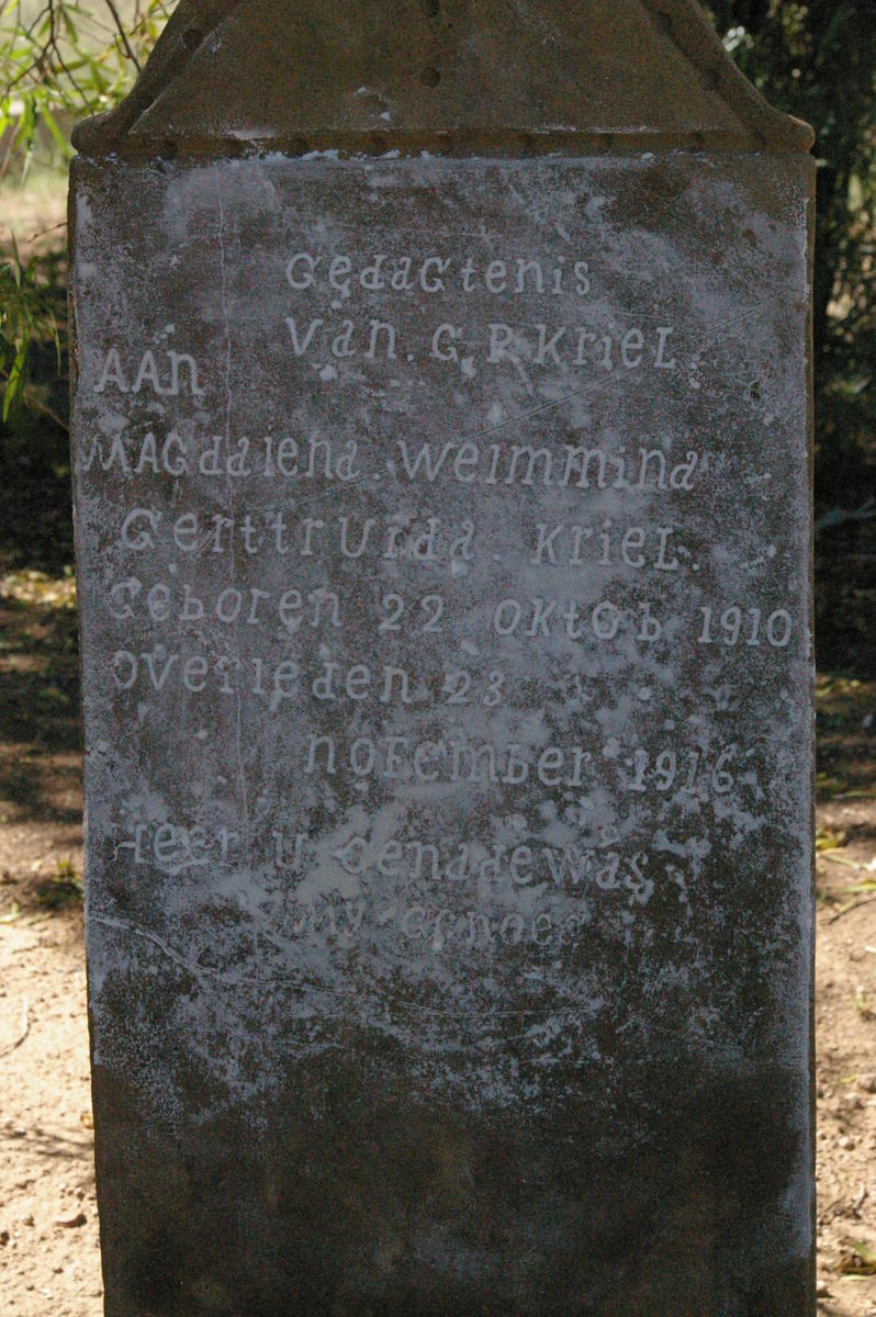 KRIEL Magdalena Welmmina Gerttruida 1910-1916