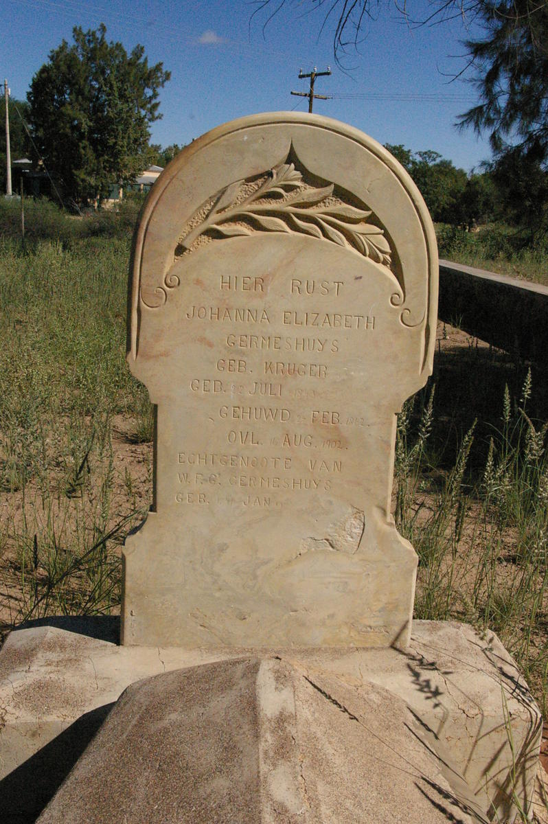 GERMESHUYS Johanna Elizabeth nee KRUGER 18??-1902