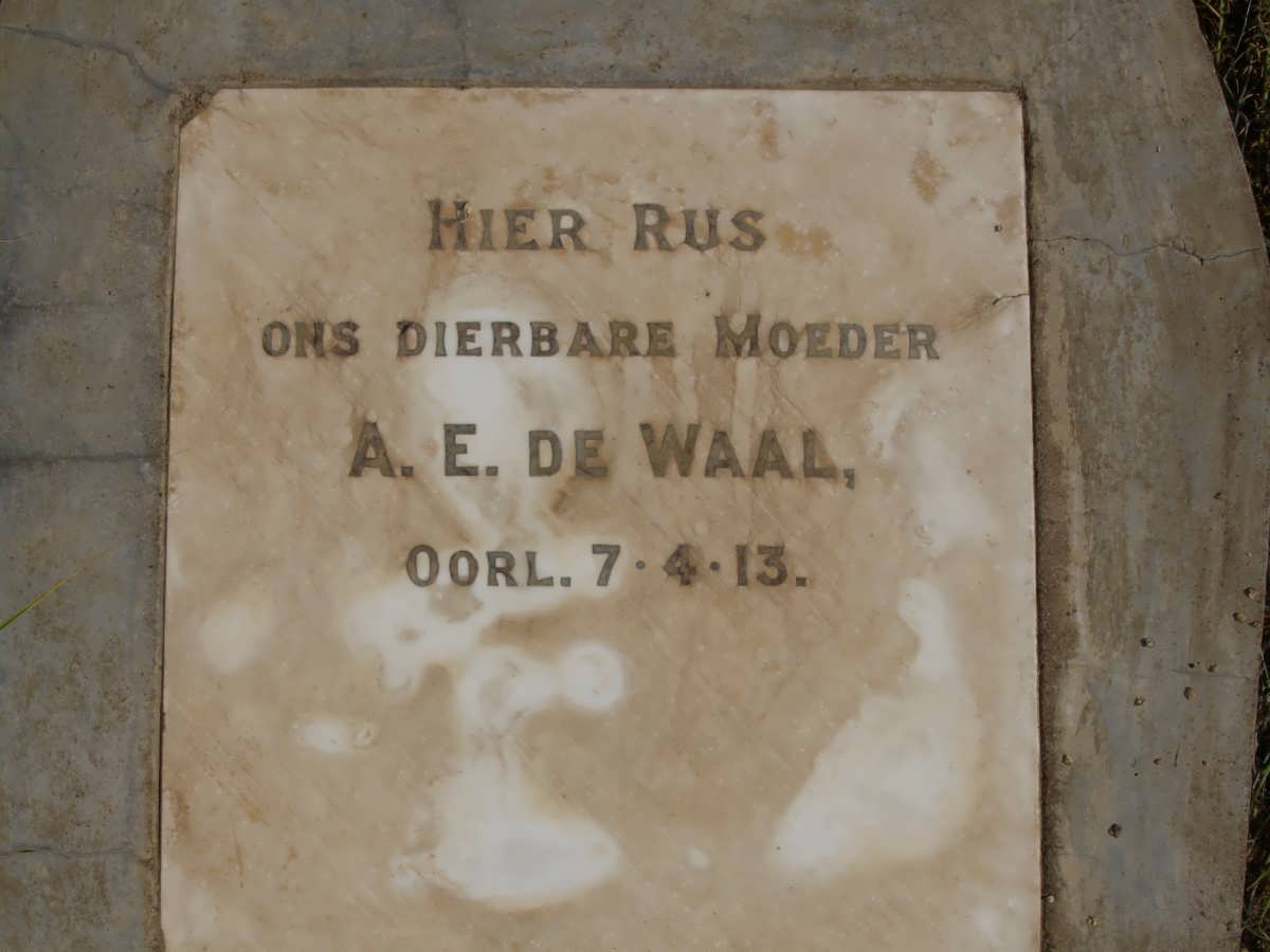 WAAL  A.E., de  -1913