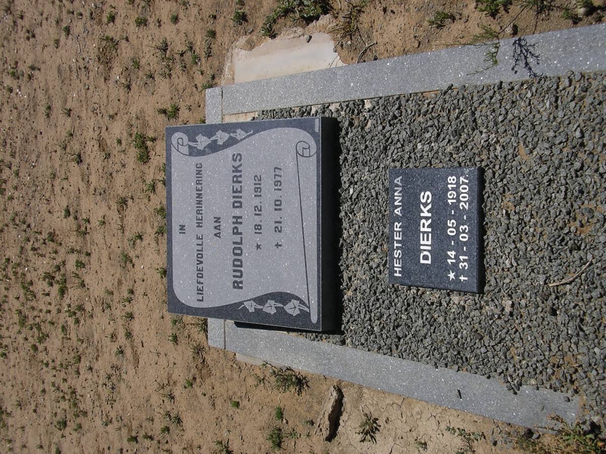 DIERKS Rudolph 1912-1977 &amp; Hester Anna 1918-2007