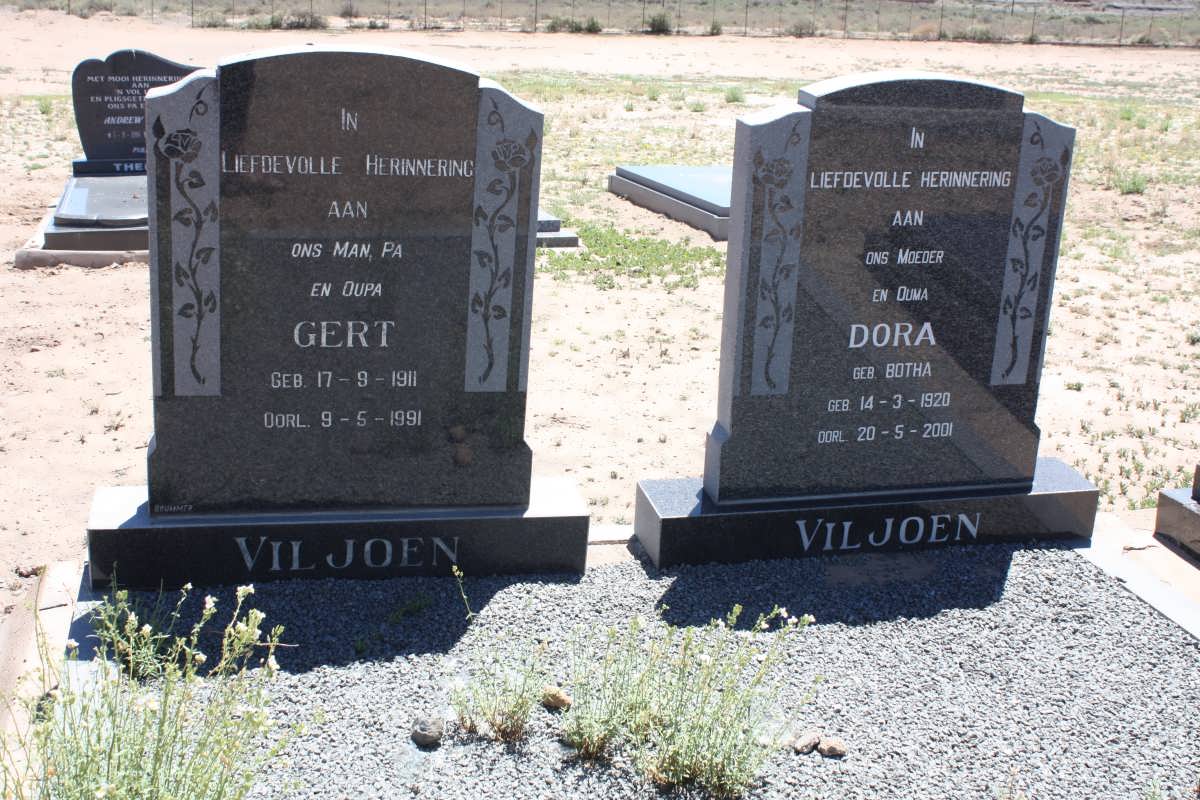 VILJOEN Gert 1911-1991 &amp; Dora BOTHA 1920-2001