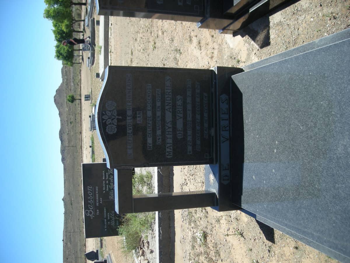 VRIES Matthys Andries, de 1902-1973