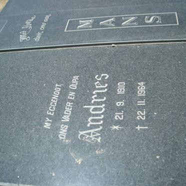 MANS Andries 1910-1964 &amp; Anna M.J. FÖLCHER 1916-