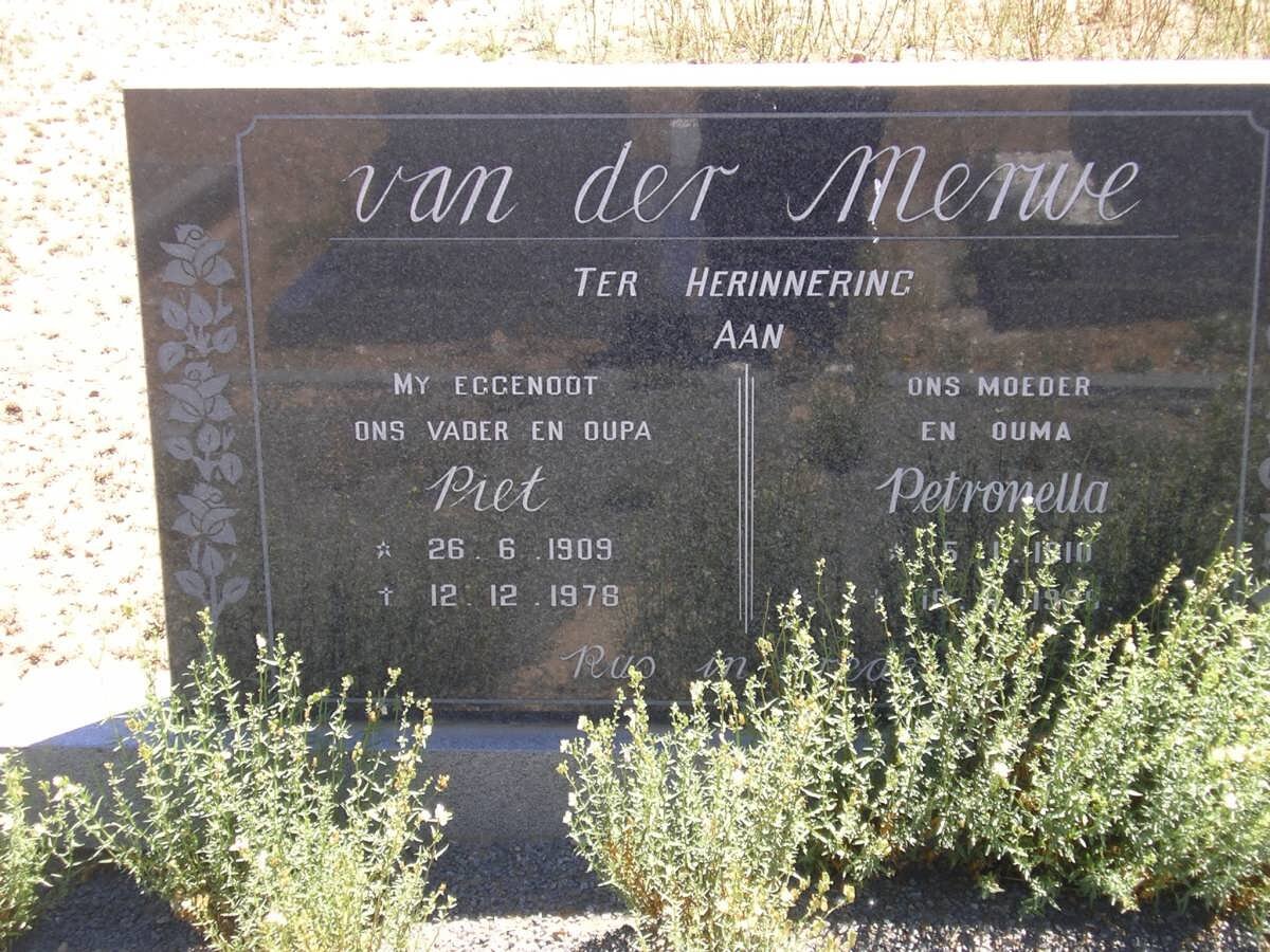 MERWE Piet, van der 1909-1978 &amp; Petronella 1910-1996