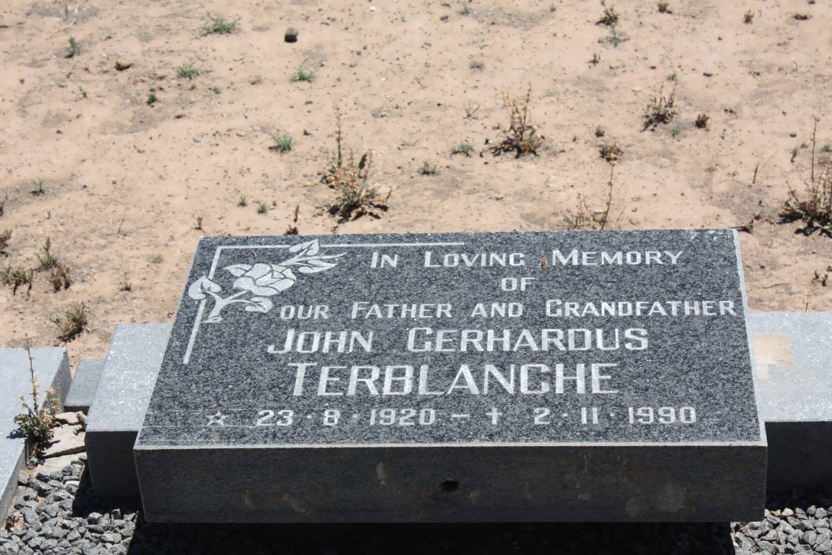 TERBLANCHE John Gerhardus 1920-1990