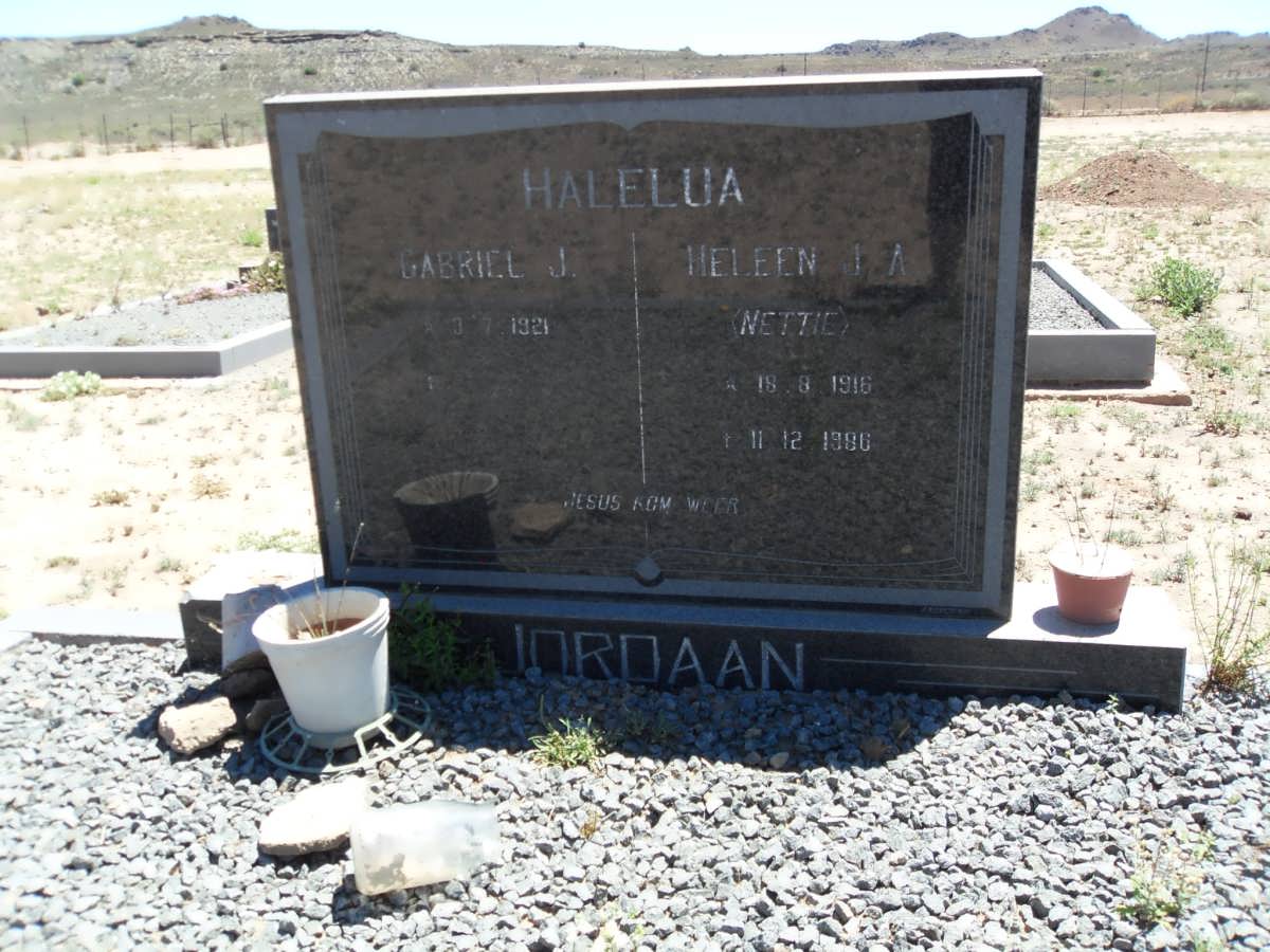 JORDAAN Gabriel J. 1921- &amp; Heleen J.A. 1916-1986