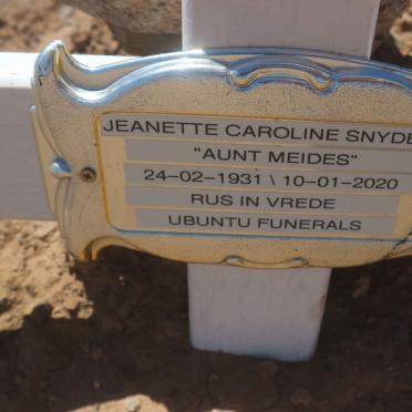 SNYDERS Jeanette Caroline 1931-2020