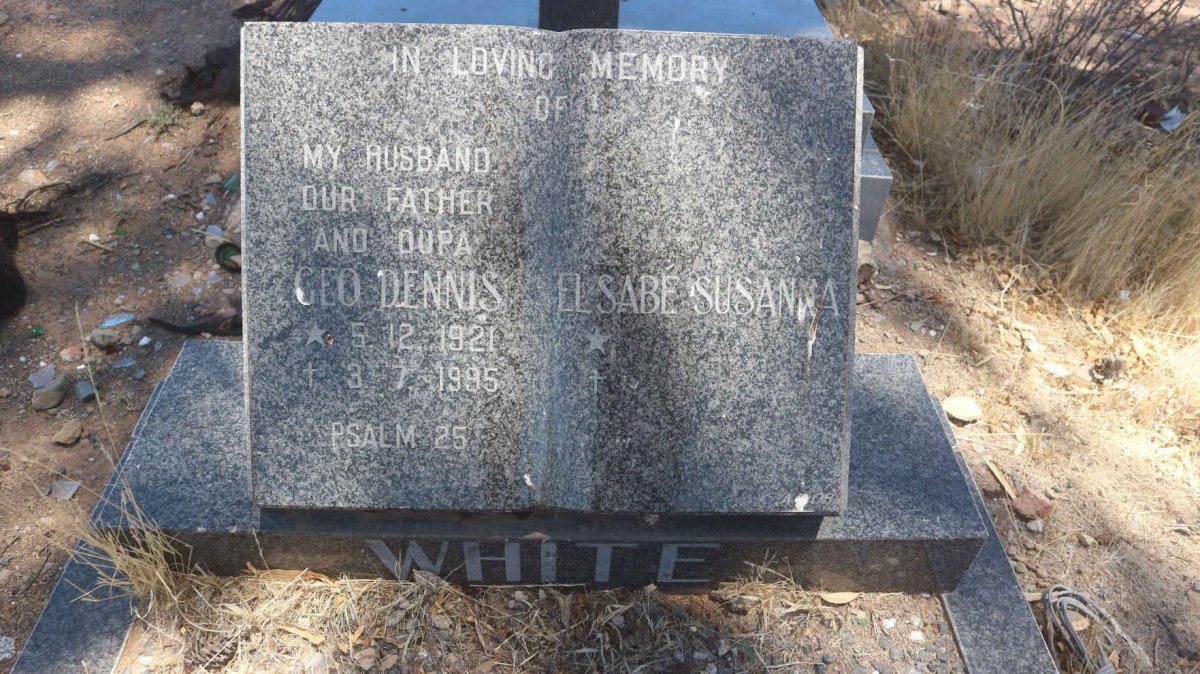 WHITE Geo Dennis 1921-1995 &amp; Elsabé Susanna