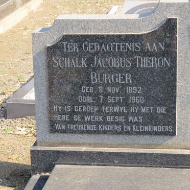 BURGER Schalk Jacobus Theron 1892-1960 &amp; Hendrina Frederika THERON 1895-1956