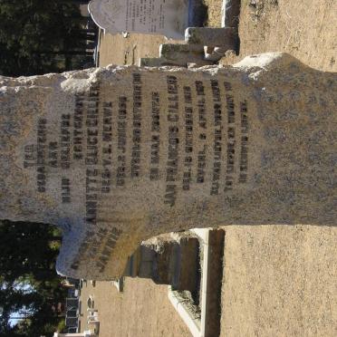 CILLIERS Annette Elice nee v.d. MERWE 1896-1918 ::  CILLIERS Jan Francois 1918-1919