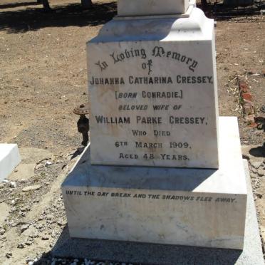 CRESSEY Johanna Catharina nee CONRADIE -1909