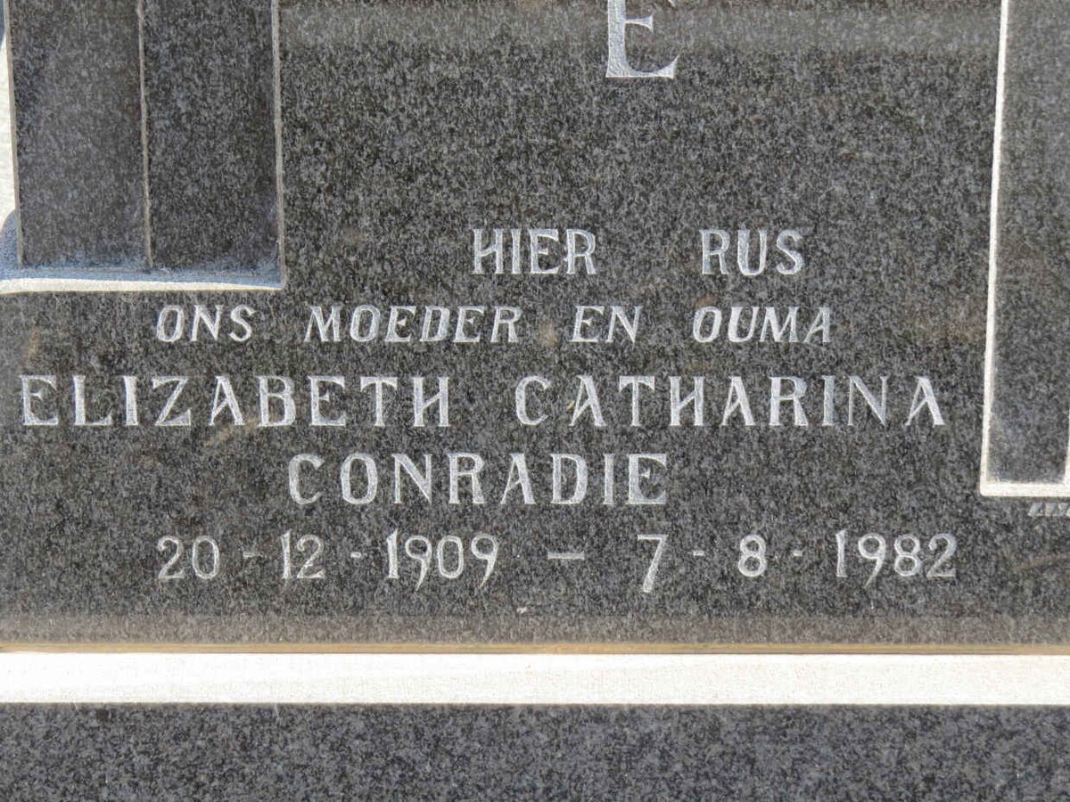 CONRADIE Elizabeth Catharina 1909-1982