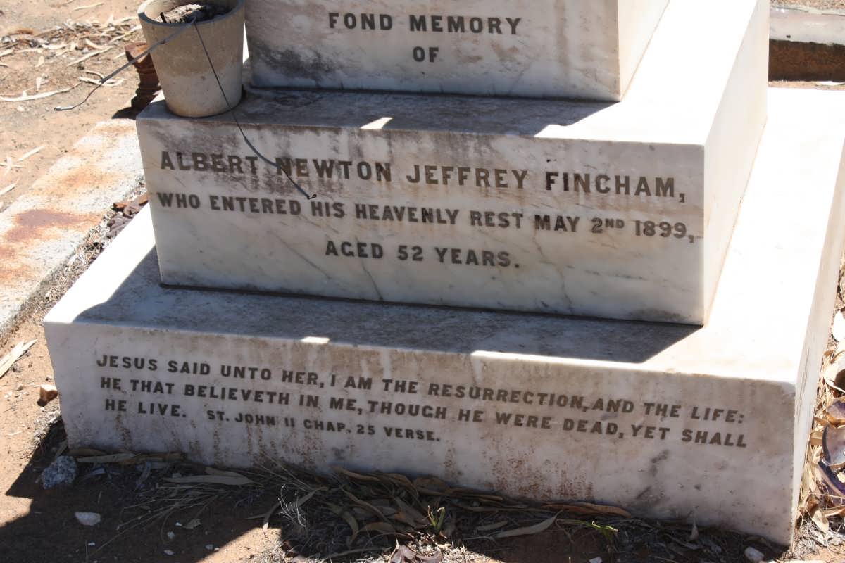 FINCHAM Albert Newton Jeffrey -1899