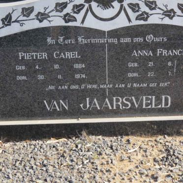 JAARSVELD Pieter Carel, van 1884-1974 &amp; Anna Francina 1884-1976