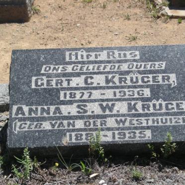 KRÜGER Gert C. 1877-1936 &amp; Anna S.W. VAN DER WESTHUIZEN 1881-1935