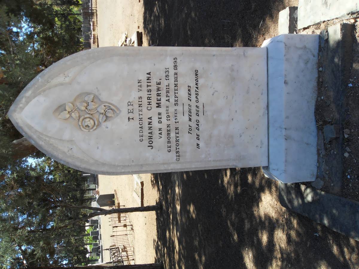 MERWE Johanna Christina, van der 1831-1895